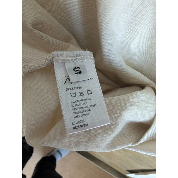 Rowan Tee Shirt Womens Small Bone Tyler Long Sleeve Deep V Neck Lightweight - Picture 3 of 3